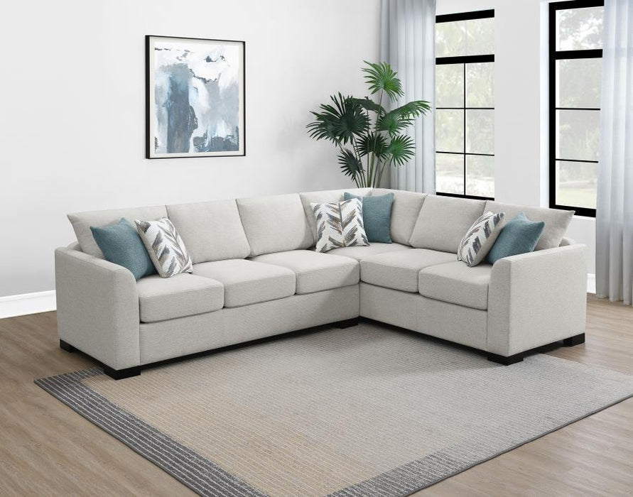 Ashford - Chenille Upholstered Sleeper Sectional Sofa - Greige - Simple Home Plus
