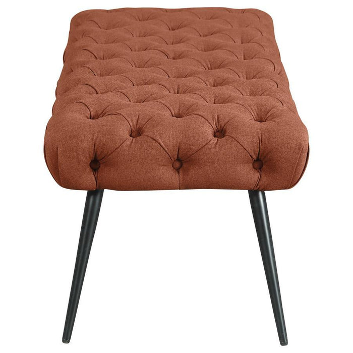 Ella - Upholstered Tufted Bench Metal Legs - Simple Home Plus