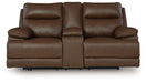 Vonryan - Tobacco - Power Reclining Loveseat With Console / Adj Headrest - Simple Home Plus