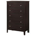Carlton - 5-Drawer Bedroom Chest - Cappuccino - Simple Home Plus