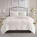 Viola - King 3 Piece Tufted Damask Duvet Cover Set - Off White - Simple Home Plus