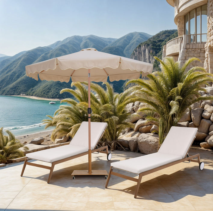 Amalfi - Aluminum Patio Umbrella - Light Brown Base / Light Brown Pole - Simple Home Plus