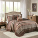 Princeton - King 5 Piece Reversible Bedspread Set - Red - Simple Home Plus