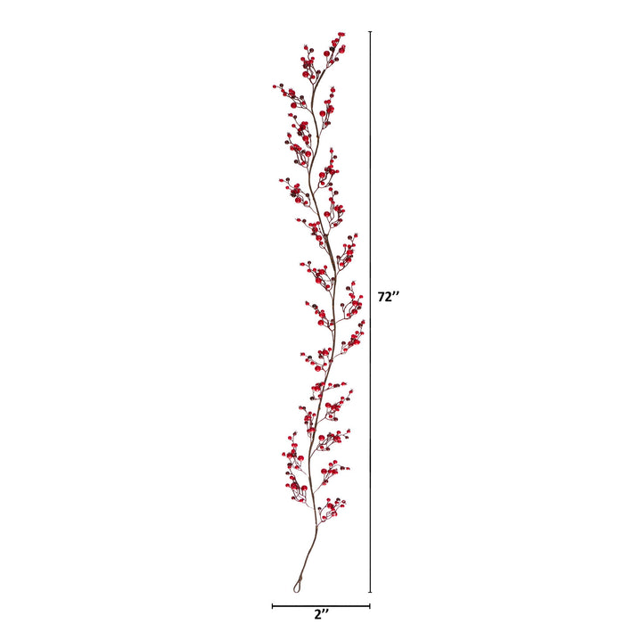 6' Red Berry Artificial Garland (Set of 2)