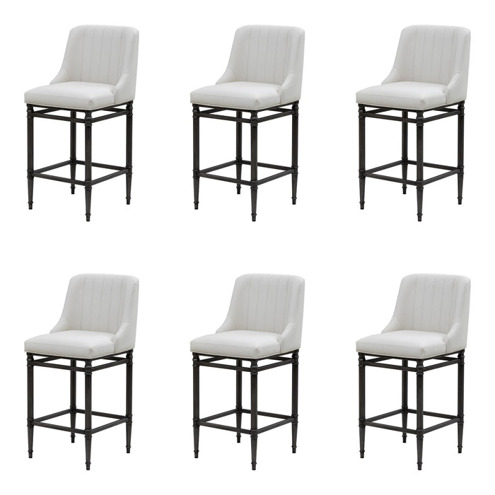 Marvin - Steel Frame Faux Leather Upholstered Bar Height Barstool