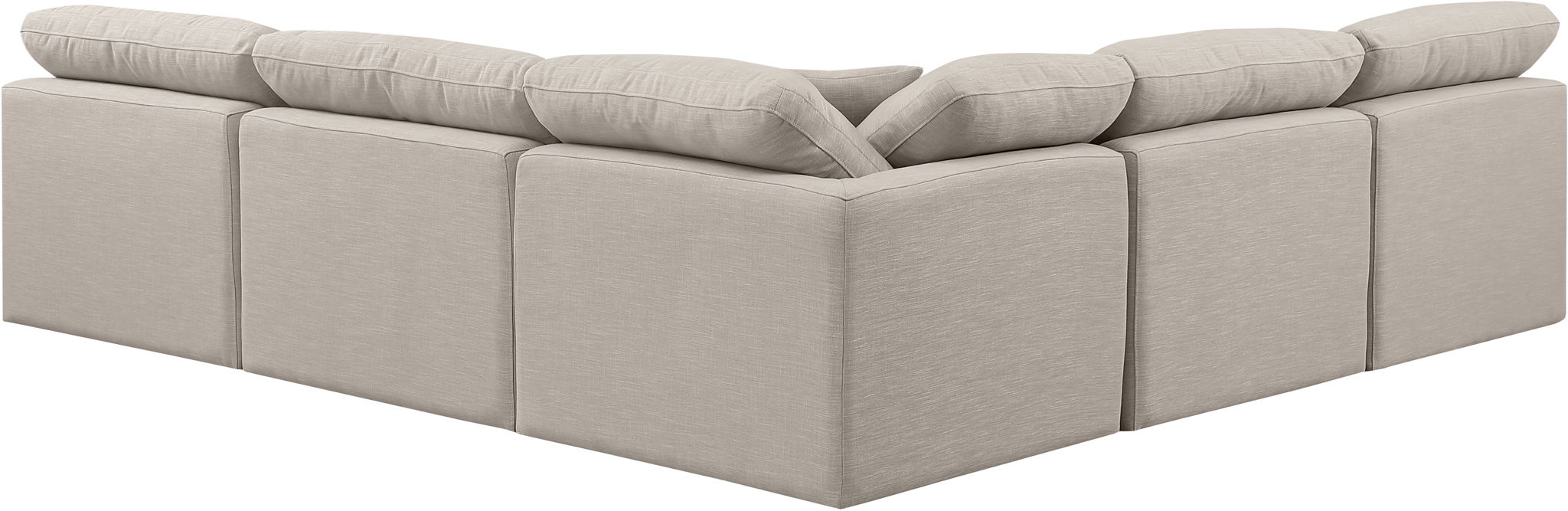 Indulge - Linen 5 Piece Modular Corner Armless Sectional - Simple Home Plus