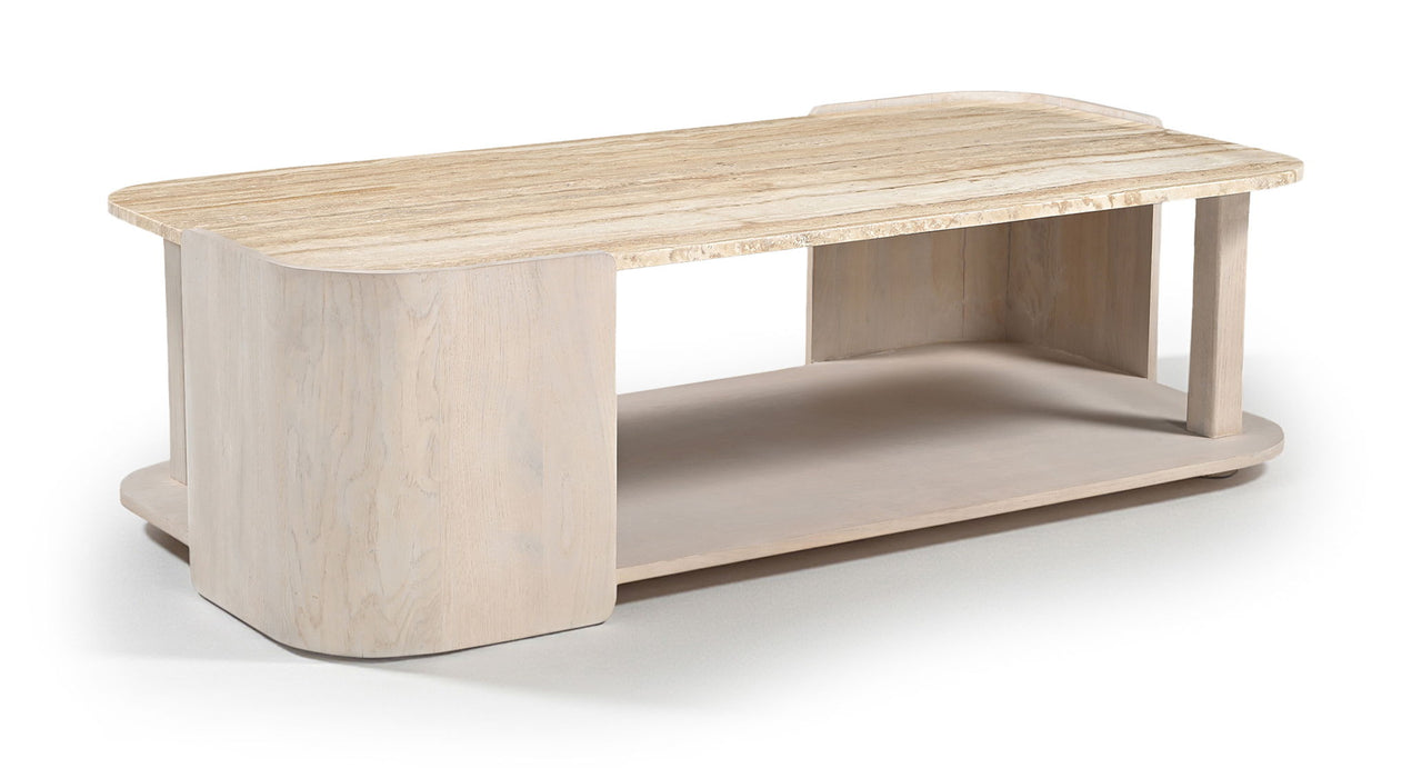Calabria - Marble And Oak Wood Table - Simple Home Plus