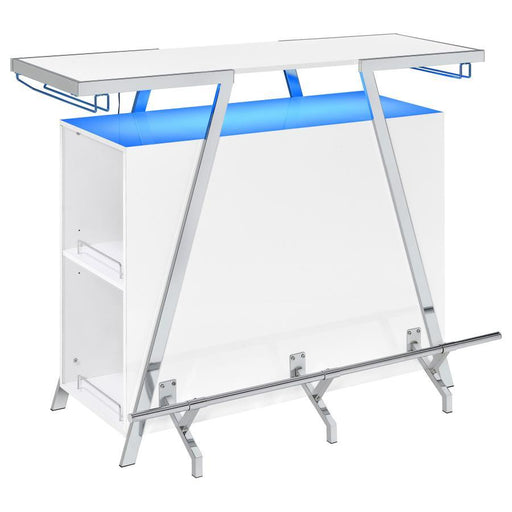 Araceli - Freestanding LED Home Bar Cabinet - White High Gloss - Simple Home Plus