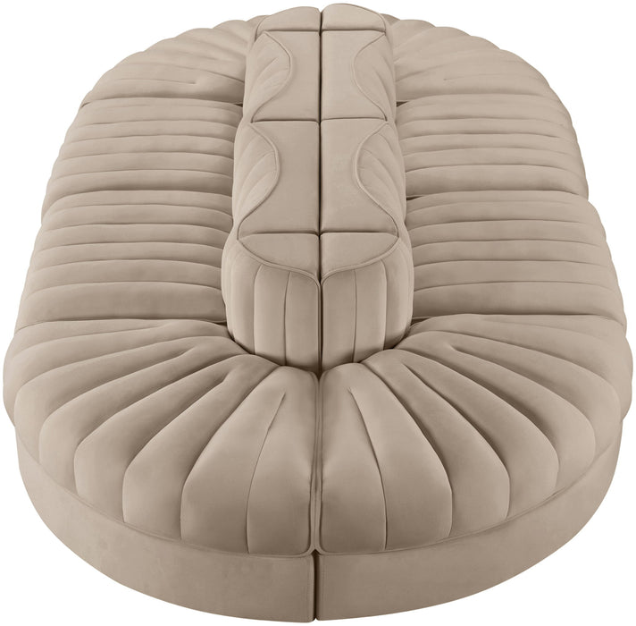 Rummi - Oval Velvet Performance Fabric Upholstered 8 Piece Modular Sectional - Simple Home Plus