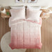 Brielle - King Ombre Shaggy Long Comforter Mini Set - Blush - Simple Home Plus