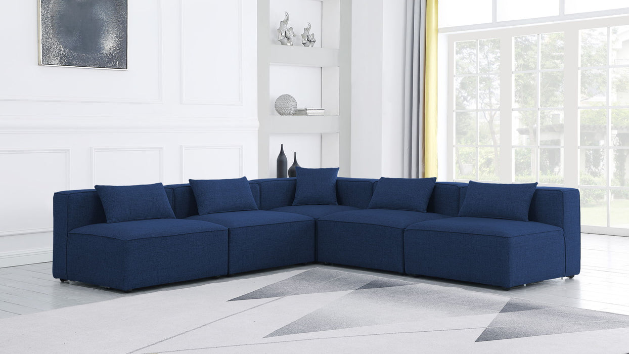 Cube - Linen 5 Piece Modular Corner Armless Sectional - Simple Home Plus