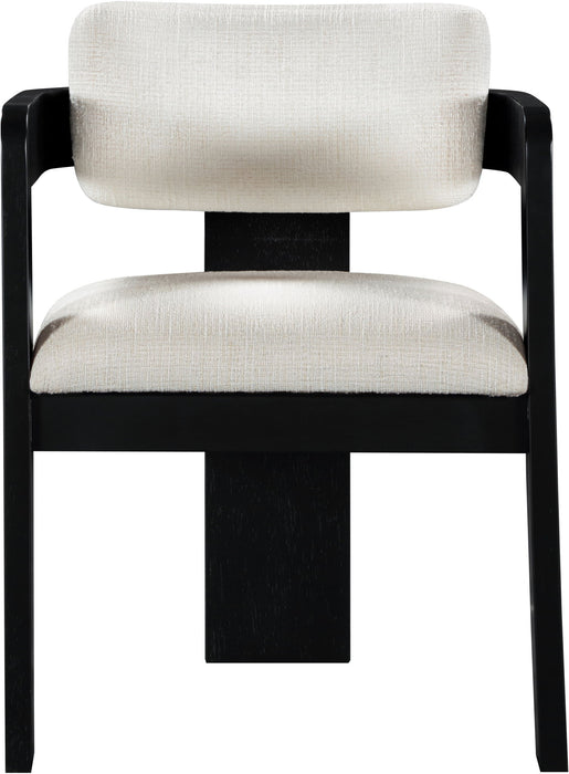 Sacha - Linen Dining Chair With Black Base (Set of 2) - Simple Home Plus