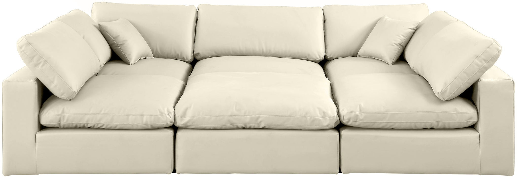 Comfy - 6 Piece Faux Leather Sectional - Simple Home Plus