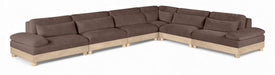 Turin - Chenille Fabric Upholstered Modular Sectional - Brown - Simple Home Plus