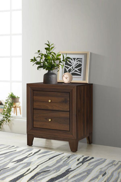 Welsley - 2-Drawer Nightstand Bedside Table - Walnut - Simple Home Plus