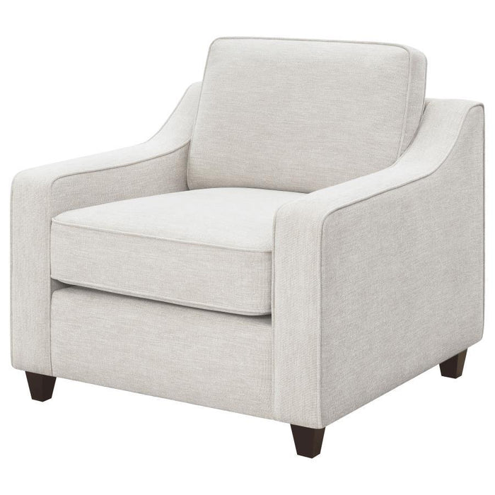 Christine - Upholstered Sloped Arm Accent Chair - Beige - Simple Home Plus