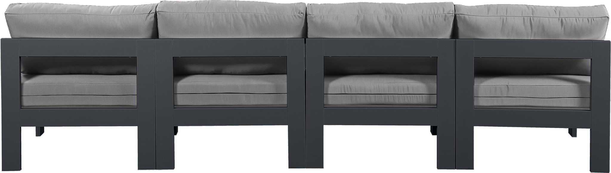 Nizuc - Outdoor Patio 4 Seat Armless Modular Sofa With Gray Frame - Simple Home Plus