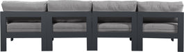 Nizuc - Outdoor Patio 4 Seat Armless Modular Sofa With Gray Frame - Simple Home Plus