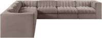 Rummi - Symmetrical Velvet Performance Fabric Upholstered 7 Piece Modular Sectional (With 3 Corner Chairs) - Simple Home Plus