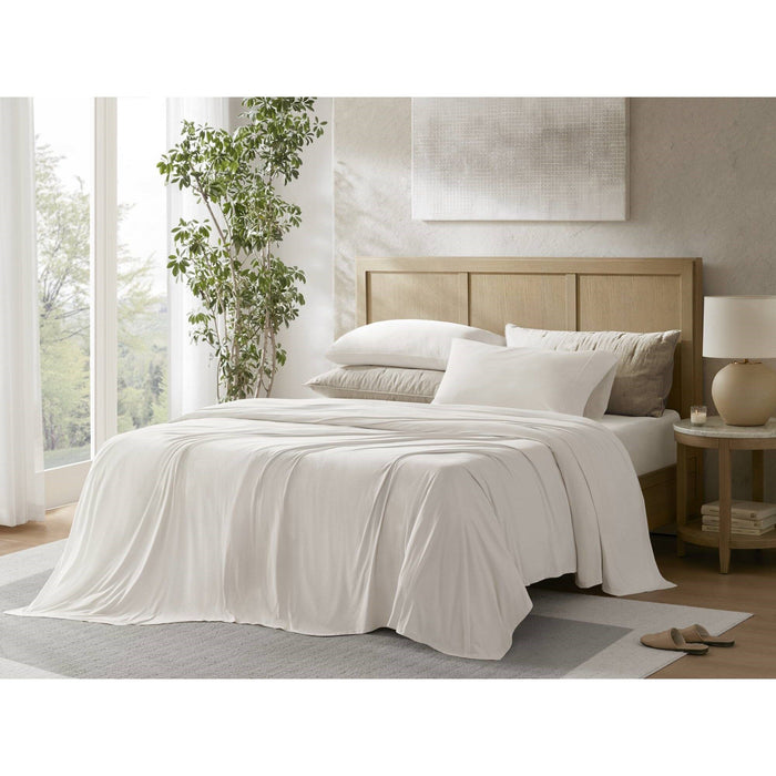 Queen Stretch Jersey Sheet Set - White - Simple Home Plus