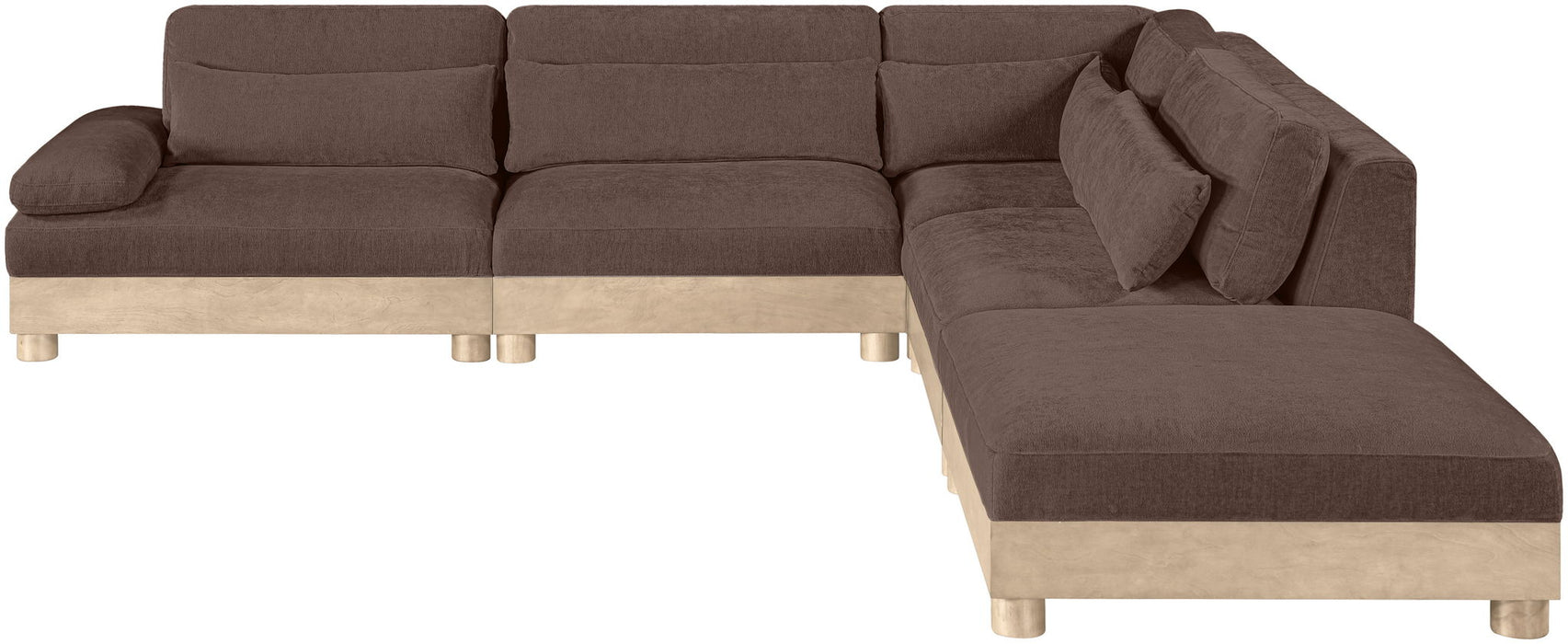 Turin - Chenille Fabric Upholstered Modular Sectional - Brown - Simple Home Plus