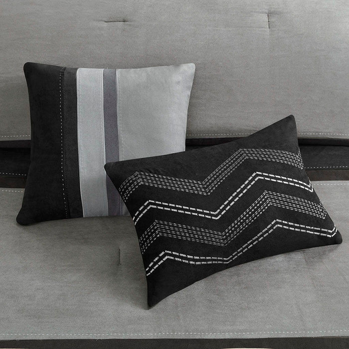 Palisades - Queen 7 Piece Comforter Set - Black - Simple Home Plus