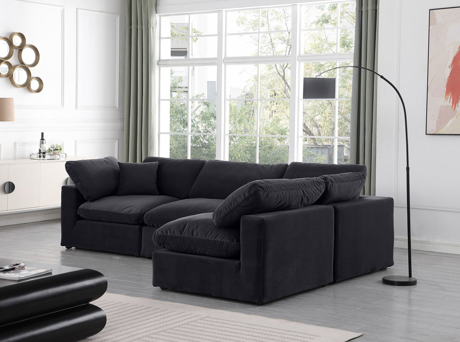 Comfy - 4 Piece Velvet Modular Armless Sectional - Simple Home Plus