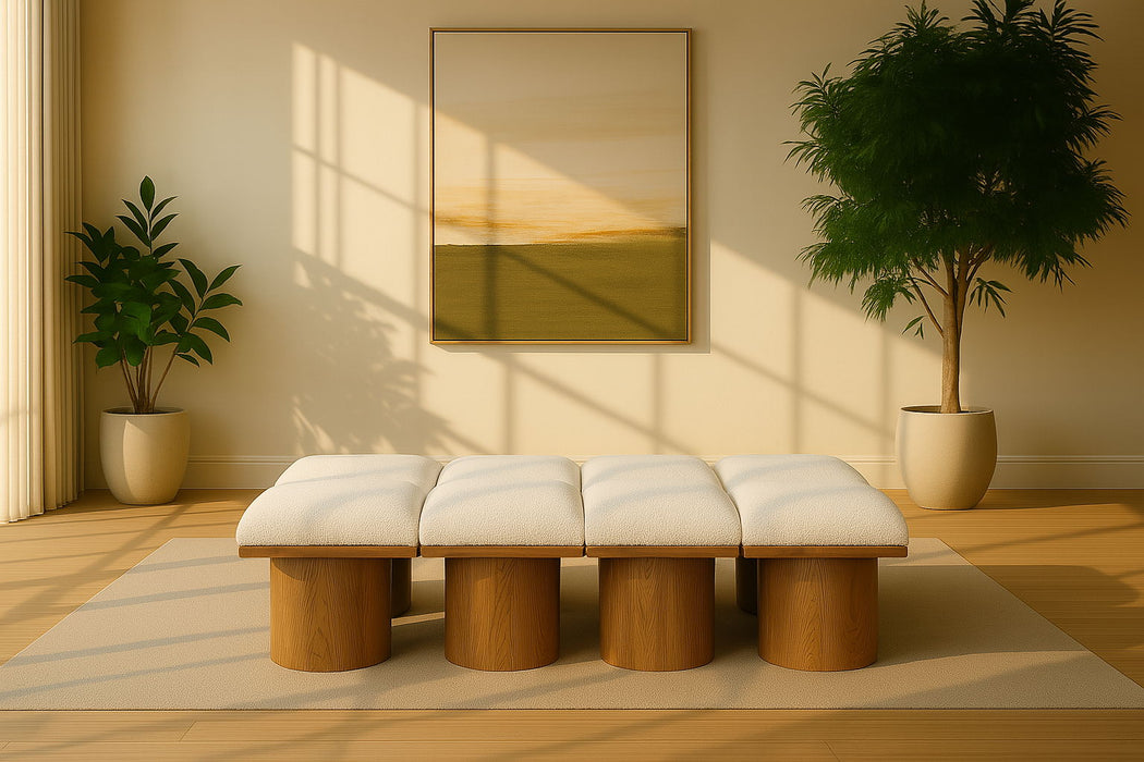 Pavilion - 8 Piece Modular Bench With Brown Base - Simple Home Plus
