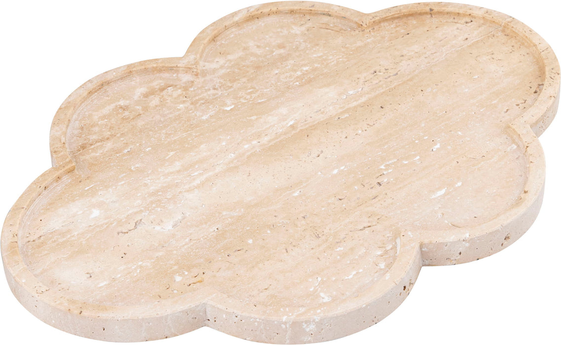 Rimini - Travertine Clover Shaped Tray - Natural - Simple Home Plus