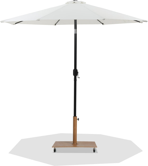 Fiji - Aluminum Patio Umbrella With Square Teak And Black Base - Simple Home Plus