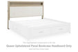 Calmoro - Queen Upholstered Panel Bookcase Headboard - Gray - Simple Home Plus