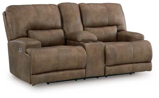 Beckley Place - Earth - Power Reclining Loveseat With Console / Adjustable Headrest - Simple Home Plus