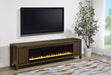 Carey - 79" TV Stand Fireplace Media Console - Dark Pine - Simple Home Plus