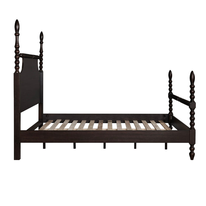 Beckett - Queen Turned Spindle Bed - Morocco Brown - Simple Home Plus