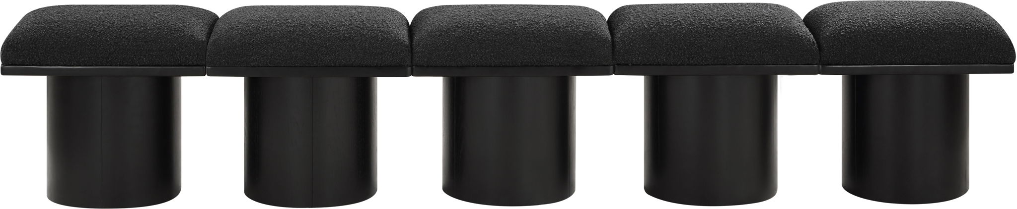 Pavilion - 5 Piece Modular Bench With Black Base - Simple Home Plus
