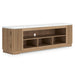Camdill - XL TV Stand With Fireplace Option - Light Brown - Simple Home Plus