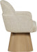 Marlowe - Linen Textured Fabric Upholstered Swivel Dining Arm Chair - Stained Natural - Simple Home Plus