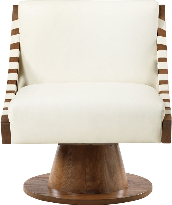 Millwin - Swivel Accent Chair With Brown Base - Simple Home Plus