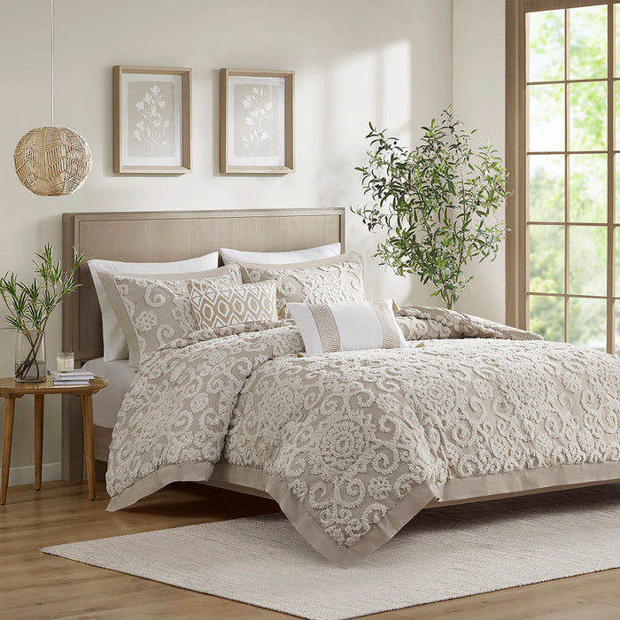 Suzanna - King Duvet Mini Set - Taupe - Simple Home Plus