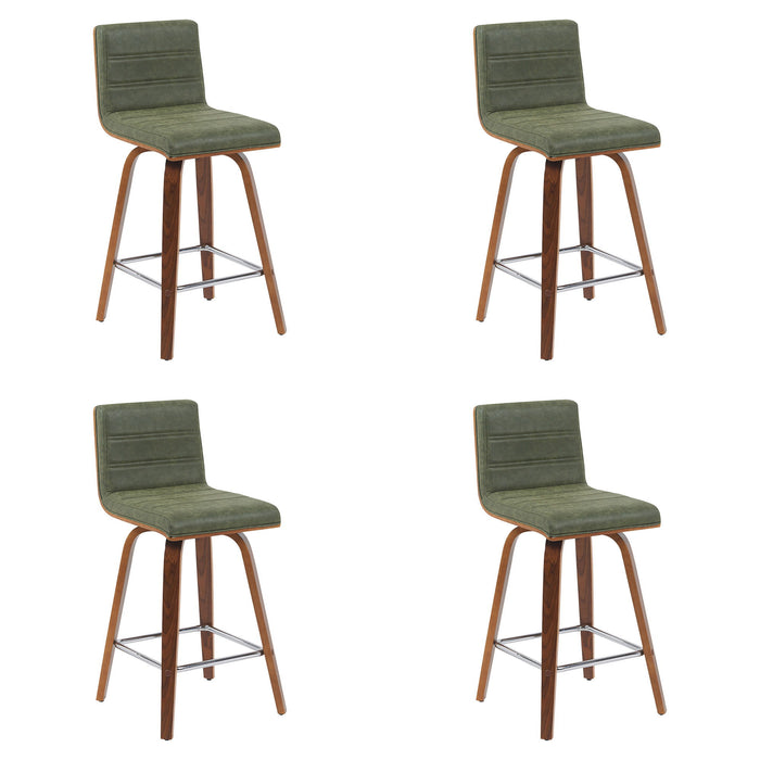 Vienna - Modern Counter Height Swivel Bar Stool - Walnut Finished Wood Frame - Simple Home Plus