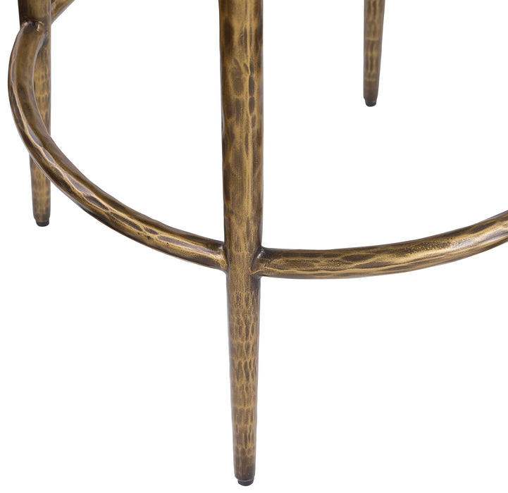 Ferro - Upholstered Backless Counter Stool With Brushed Gold Base - Simple Home Plus
