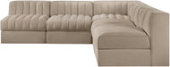 Rummi - Armless Velvet Performance Fabric Upholstered 5 Piece Modular Sectional - Simple Home Plus