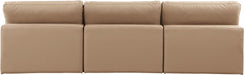 Comfy - Faux Leather Modular Armless Sofa 3 Pieces - Tan - Simple Home Plus