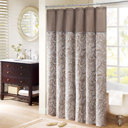 Aubrey - Shower Curtain - Blue / Brown - Simple Home Plus
