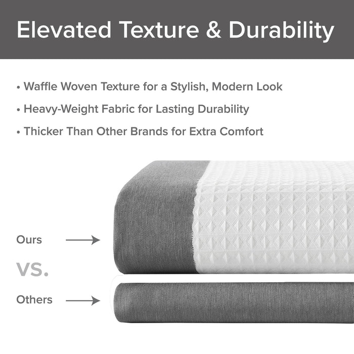 Spa Waffle - 72" x 78" Shower Curtain With 3M Treatment - Charcoal - Simple Home Plus