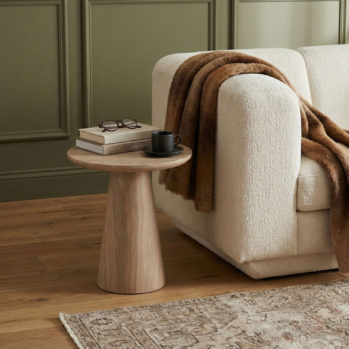 Cassino - Concrete Indoor/Outdoor End Table - Travertine - Simple Home Plus