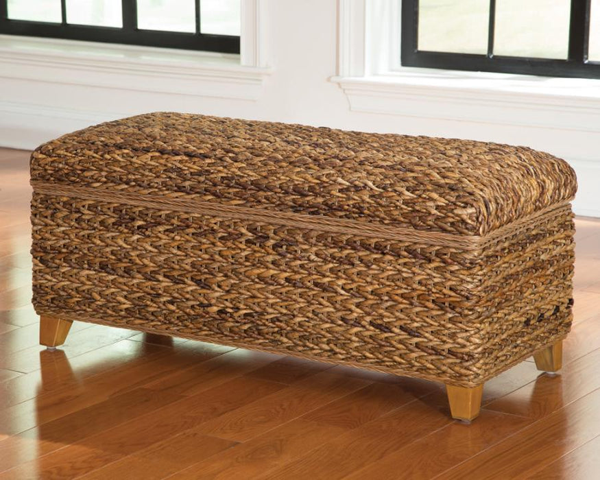 Laughton - Hand - Woven Banana Leaf Storage Trunk - Amber - Simple Home Plus