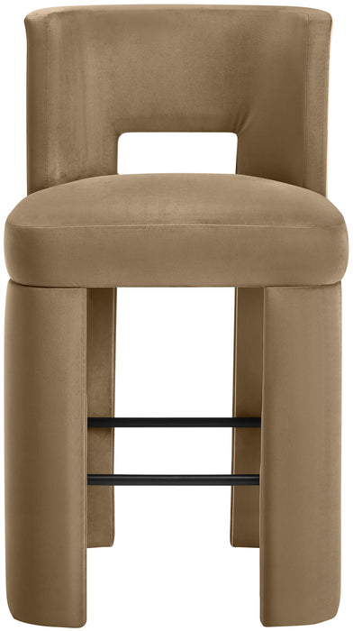 Zuno - Velvet Performance Fabric Upholstered Bar Stool (Set of 2) - Simple Home Plus