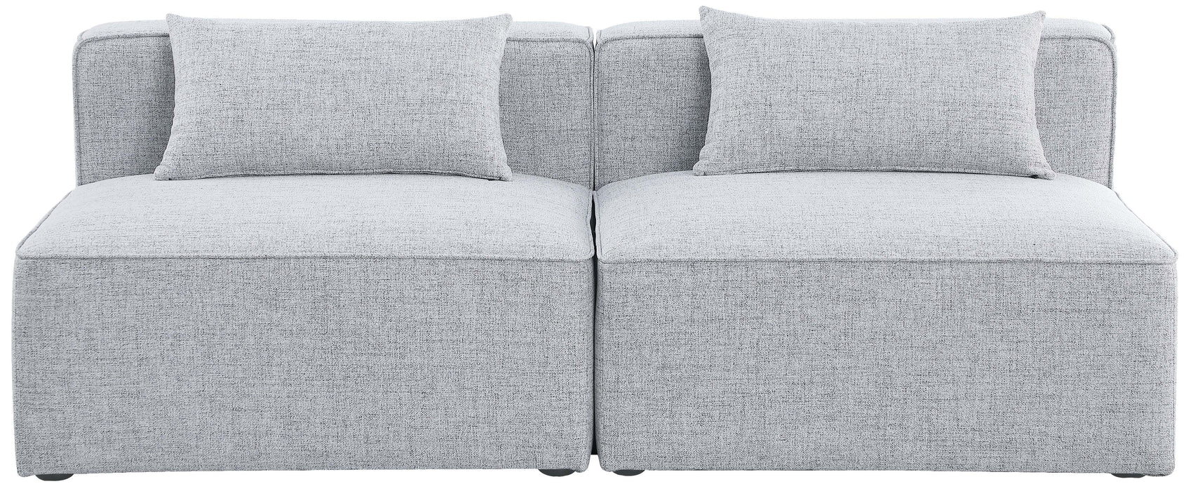 Cube - Linen Modular 2 Seat Armless Sofa - Simple Home Plus