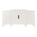 Verona - Dining Buffet Server Quaterfoil Design Kitchen Storage Cabinet With Mirrored Doors - Cream - Simple Home Plus